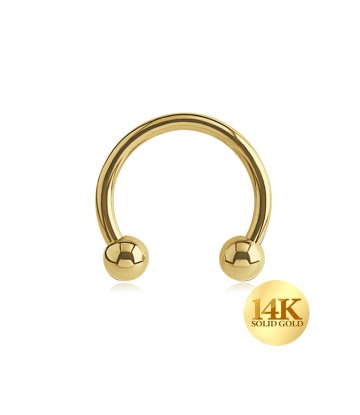 14K Gold Basic Titanium Circular Barbells Ball 14KY TCBB (MOQ 10 pcs)